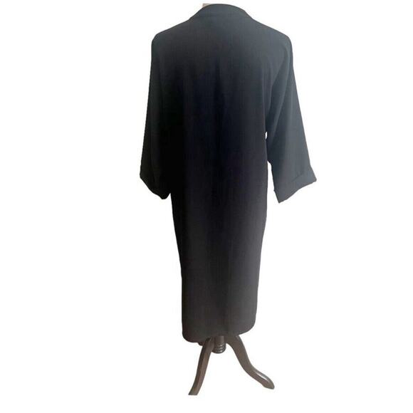Top Shop Solid Black Longline Open Front Cardigan Size 6 Lagenlook Minimalist - Picture 3 of 13